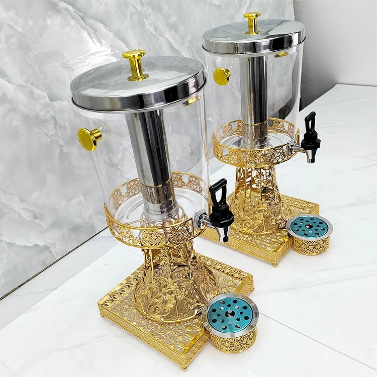 8L Gold Stainless Steel Juice Dispenser New Design Commercial Beverage Dispensing Hotel Catering Milk Beer Other Beverages