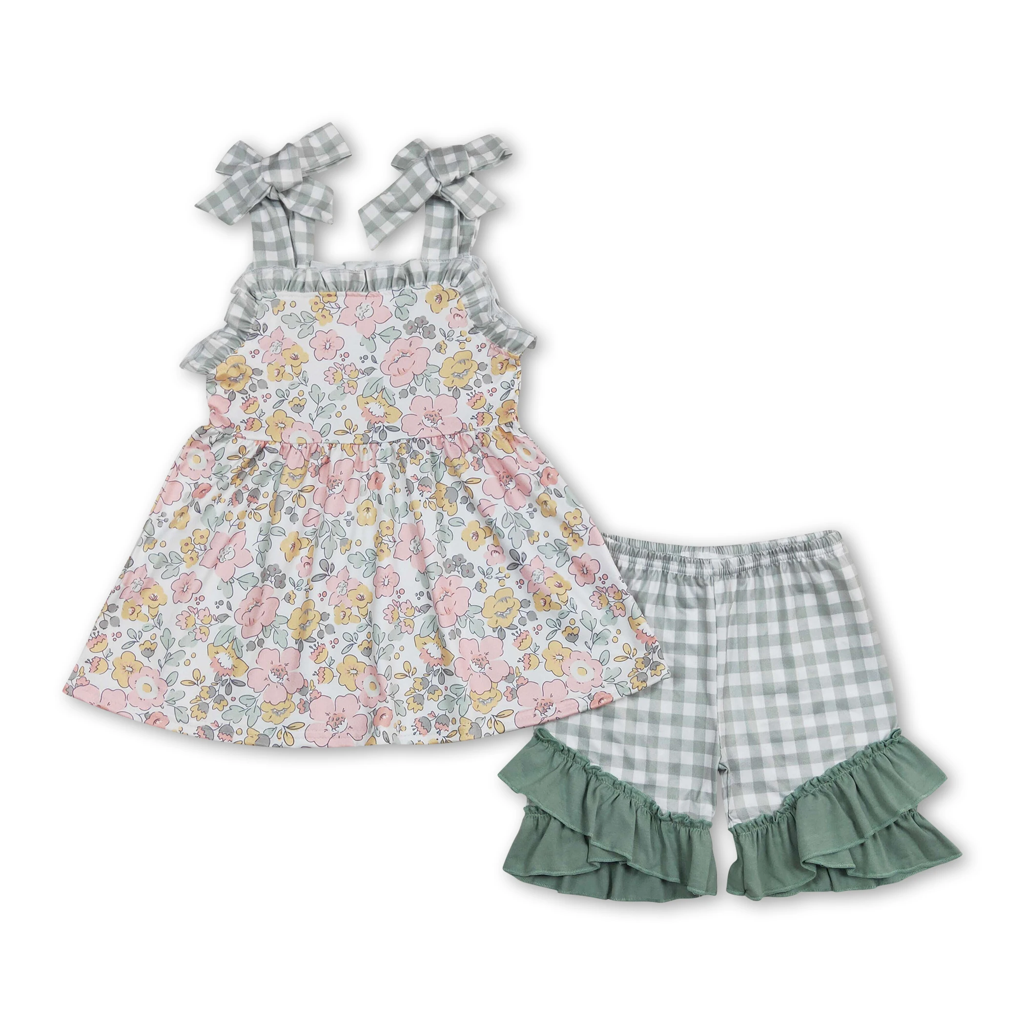 Multicolor - Pure Cotton Baby Girls Floral Print Top & Shorts (6-12 Months) 03
