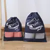 Navy blue printed shoe bag