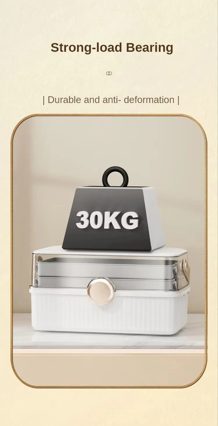 Bedroom Dresser Plastic Collapsible Cosmetic Storage Box Dust Proof Makeup Jewelry Organizer manufacture