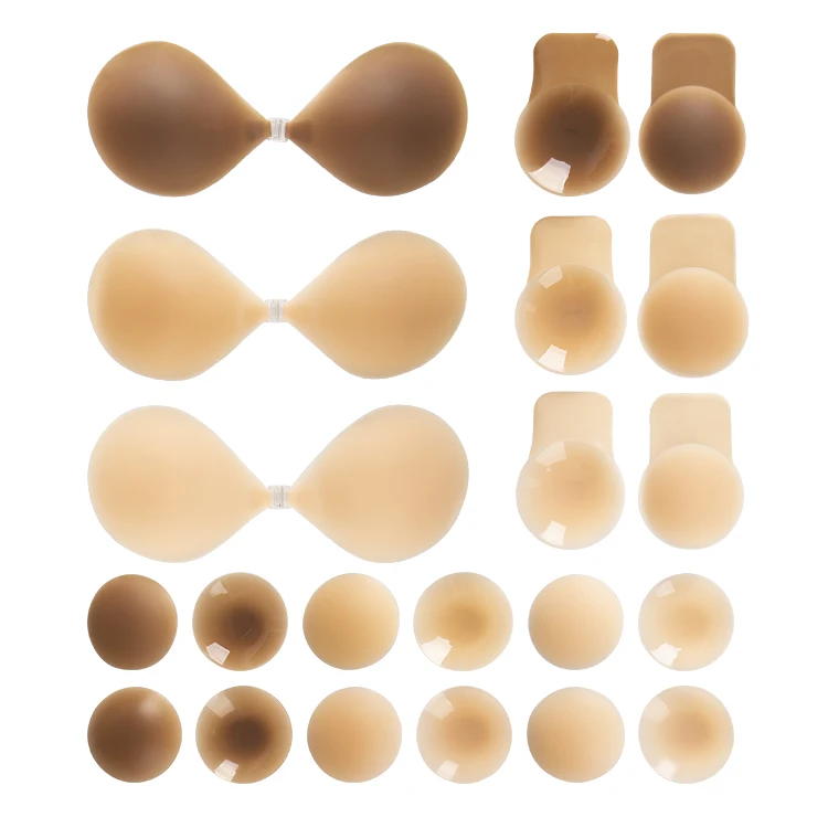 Xinke Silicone Solid Breast Lifting Durable Self Adhesive Backless Sticky Bra for Women Wedding