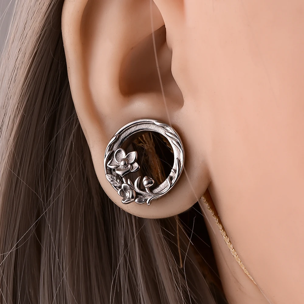 Evorte New Custom Ear Plug Stainless Steel Ear Expander Tunnel Plug