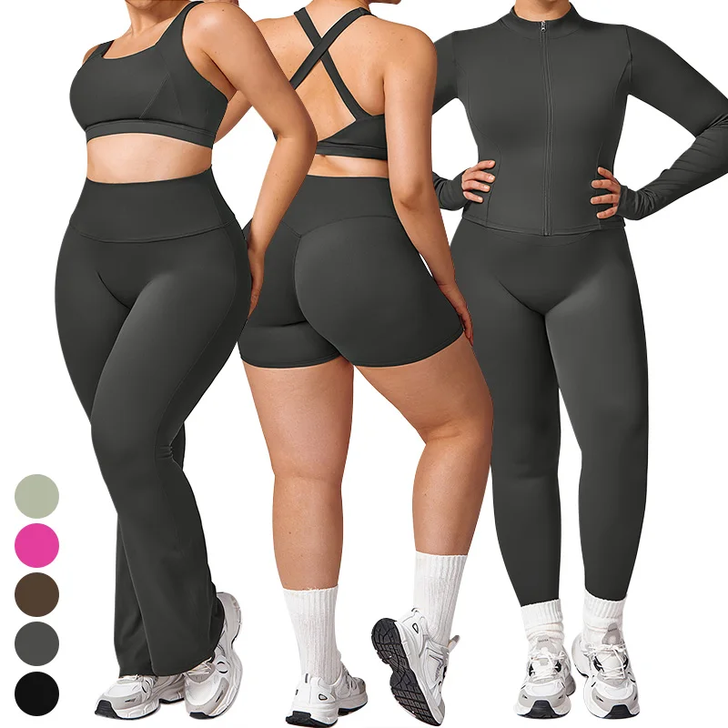 Bodybuilding workout tight yoga suit