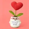 Pianta in vaso rossa a forma di cuore