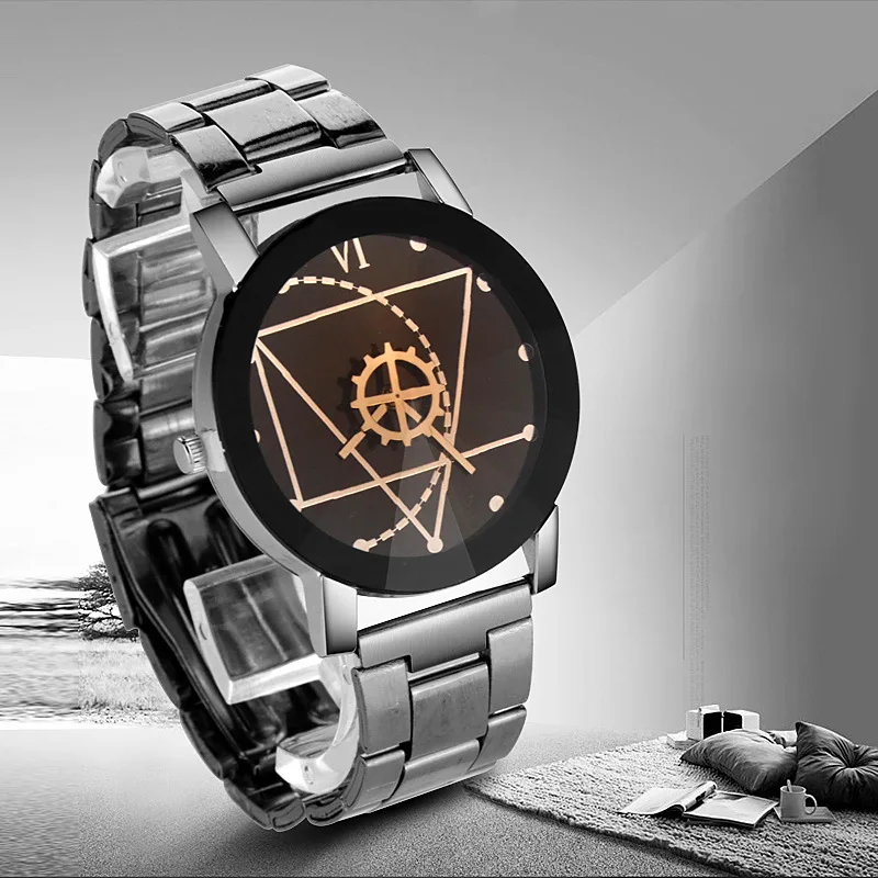 Couple Watch Fashionable Quartz Wristwatch with Windmill