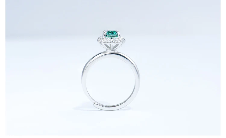 customized white gold plated 925 sterling silver gra moissanite luxury designer engagement wedding green diamond mossanite rings