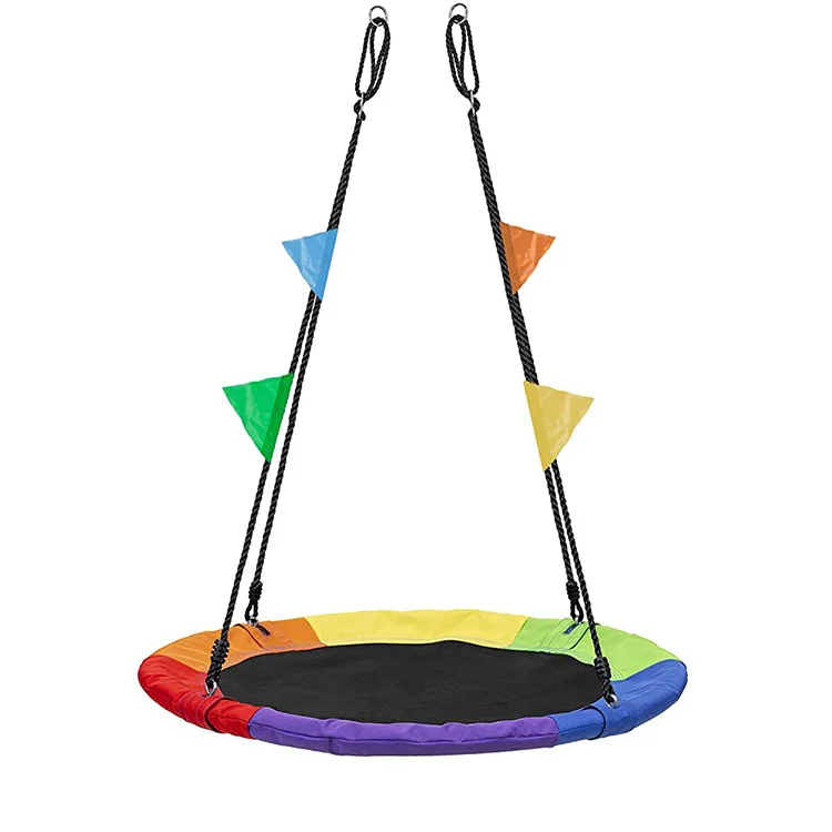 Factory Price Kids Tree Swing Custom Color Round Outdoor Plastic Deluxe Swing Seat Indoor Children Adult Oxford Cloth Tree Swing