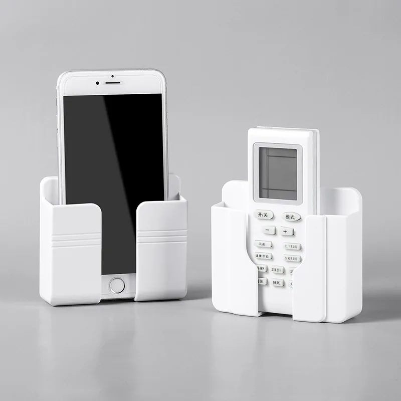 Punch Free Multifunction Wall Mounted Remote Control Shower Mobile Phone Plug Charging Holder Stand Organizer Box case for Phone
