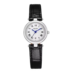 Wholesale Direct Sales Oliya Muslim Prayer Watches Thin Leather Strap Quartz Watches Round Watch for Women