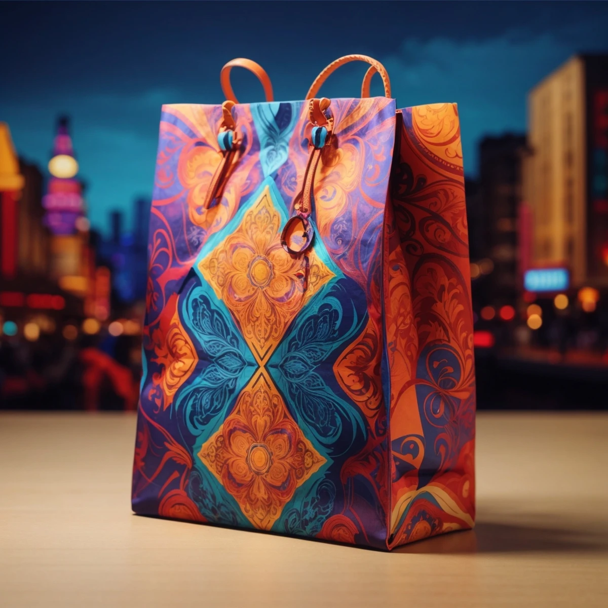 New Luxury Design Custom Design Recycle Kraft Paper Bag Green Gift Shopping Bag