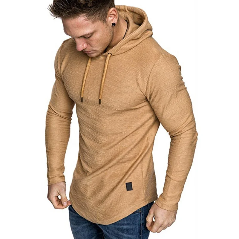 Wholesale New Fashion Longsleeve Tshirts Round Bottom Slub Cotton Men t Shirt Bottoming Casual Hood Shirt