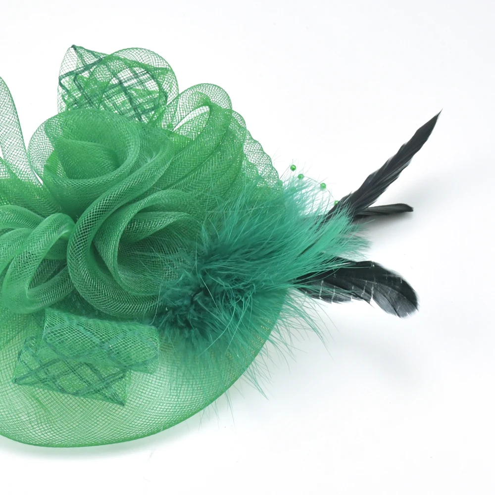 dark green fascinator clip