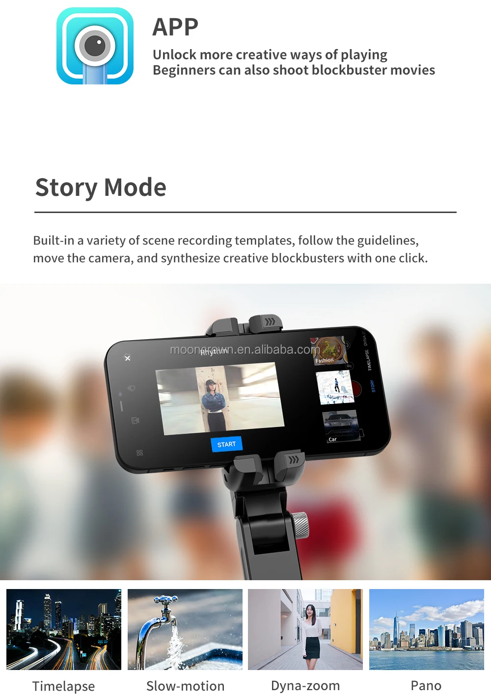 Auto Face Tracking 360 Rotation Gimbal - Stabilize Videos