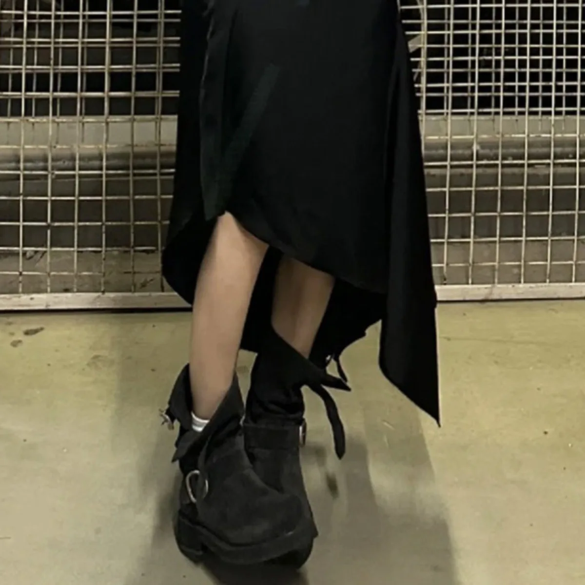 Genuine Leather Mickey Cowboy Boot Chelsea Black Big Toe Thick Sole Derby Shoes Women Ankle Boots - Image 4