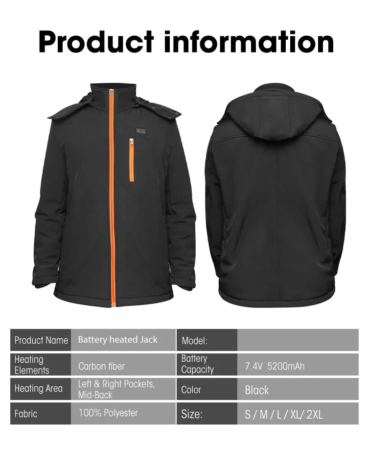 In Stock 5v 7.4v Body Warmer Jacket Smart Heated Clothing Winter Custom