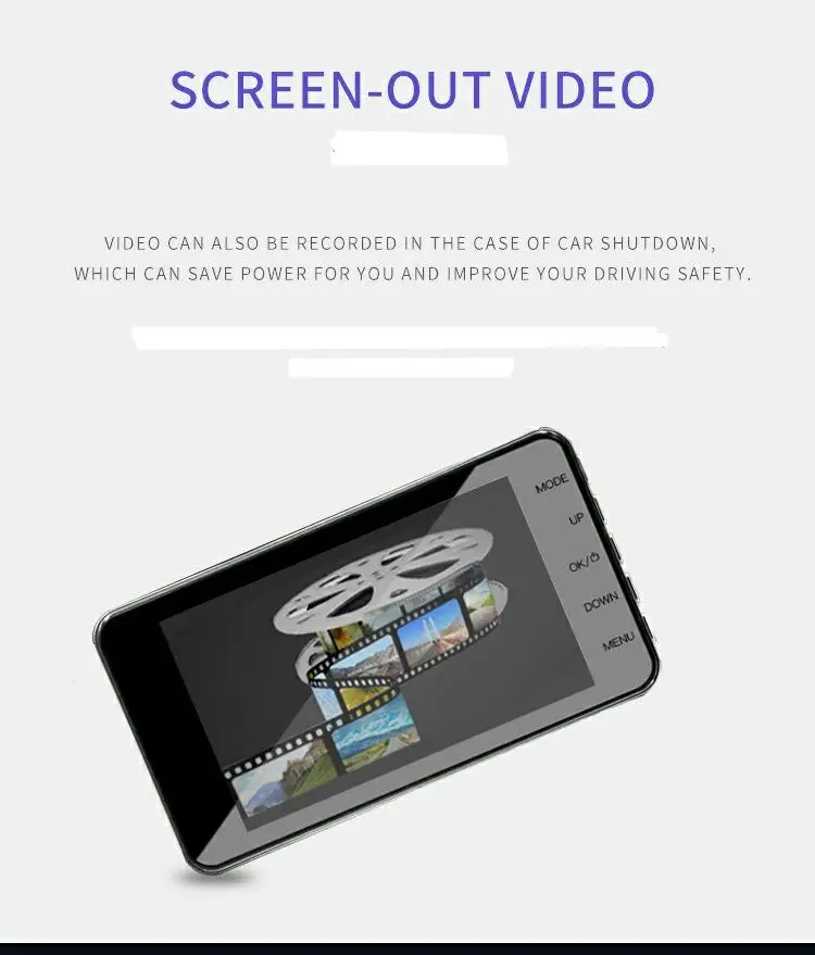 Driving Recorder 4 Inch Touch Screen Dual Lens Car Camera DVR Front and Rear Dual Lens HD 1080P Driving Recorder
