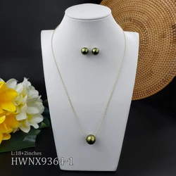 Гавайские ювелирные изделия оптом 14 к позолоченные кокосовое дерево летние жемчужные серьги и ожерелье наборы