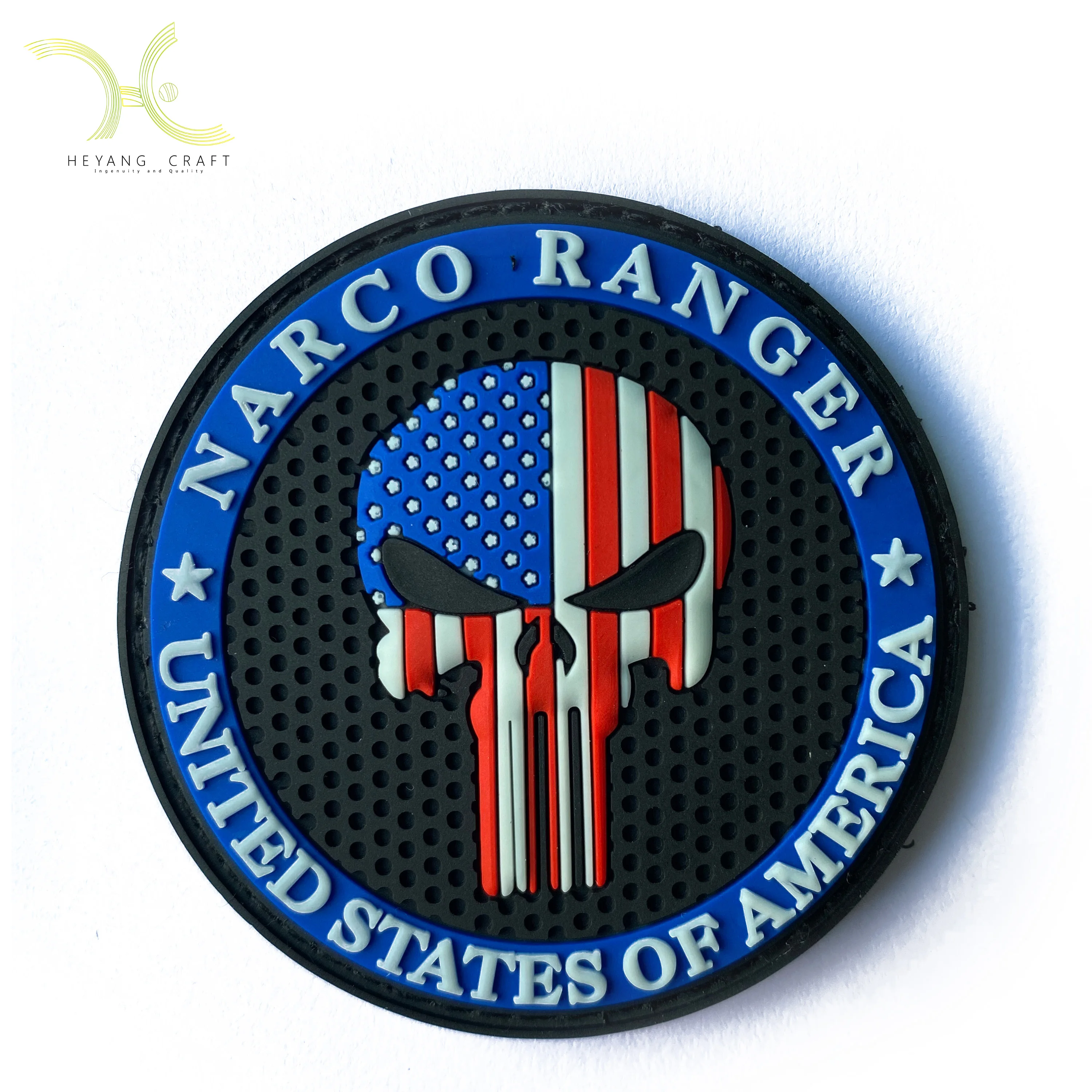 Custom PVC 3D Rubber Patches Custom PVC Patch With Hook And Loop Backing supplier