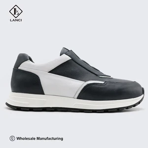LANCI OEM Customize Manufacturer Slip on Sneakers for Men Jumpy Sneakers Genuine Black  Men's Sports Shoe  Runner Sneakers