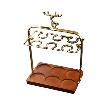 Deer-shaped Inverted Display and Storage Multi-functional Household Cup Storage Rack Bamboo Storage Rack for bar Wine Glasses