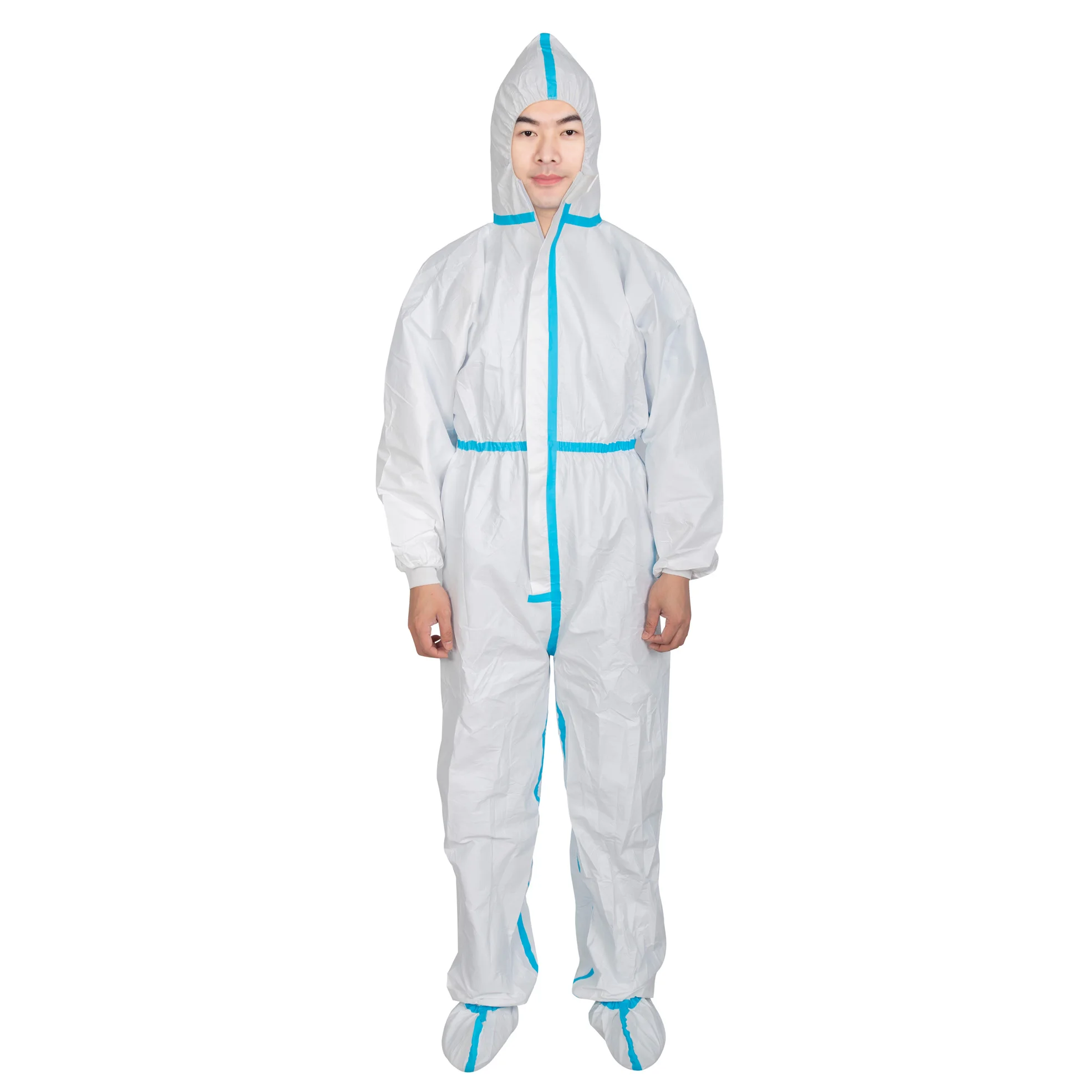 Набор СИЗ, одноразовый защитный костюм, пищевая промышленность, тип 5/6, одноразовый микропористый комбинезон