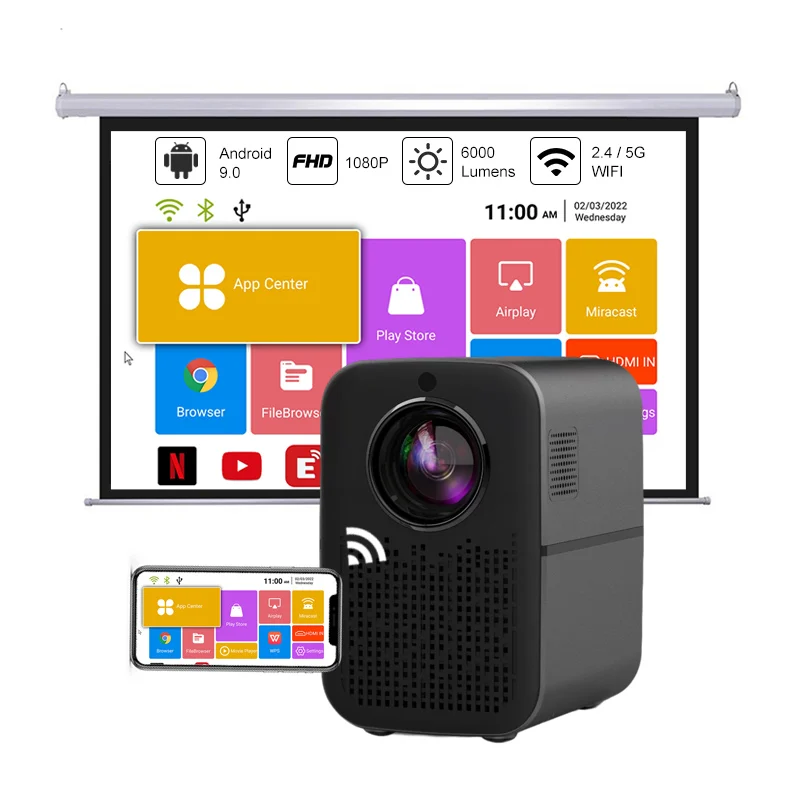 Light Unicorn M6 PRO projector full hd 1920 x 1080 4K Video Smart ...