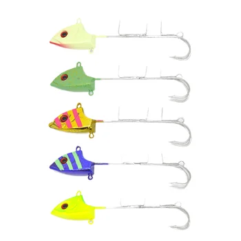 New 15g Lead Jig Head Double Hook Fishing Hooks Luminous Hairtail Root Lure Insect Bait Lake – Metal Jig – view 5