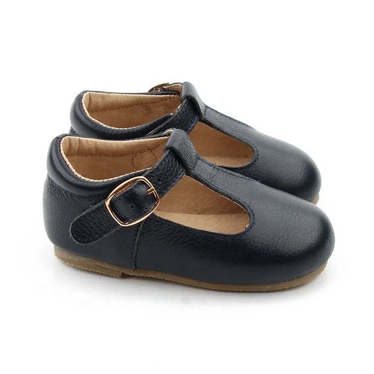 Жесткой подошвой резиновые детские ботинки «Мэри-Джейн»; Обувь из натуральной кожи; Детские праздничные туфли