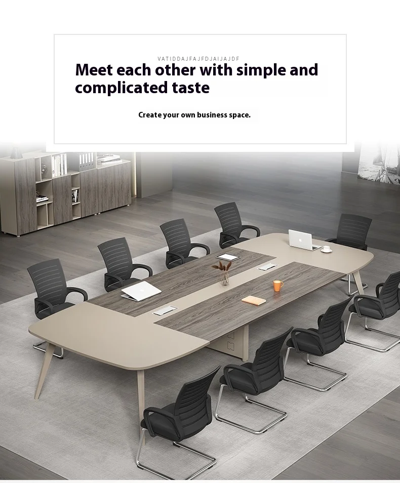 Modern White Wood Conference Table Adjustable Height Long Large Creative Negotiation Office Furniture for Commercial Use