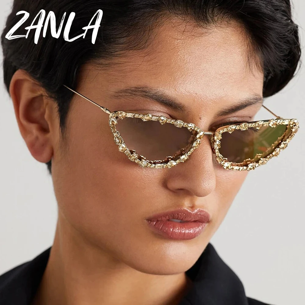 Rhinestone Frame Square Sunglasses - Y2K Women display picture 1