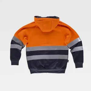 Cotton Anti-static Flame Resistant Clothing Hi Vis Hoodie Orange Zip up FR Jackets Workwear