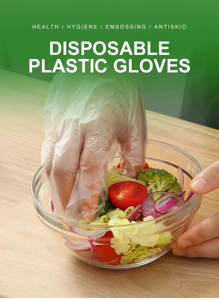 200pcs/box 0.8g Disposable Food Grade Pe Gloves,Food Handling,Household