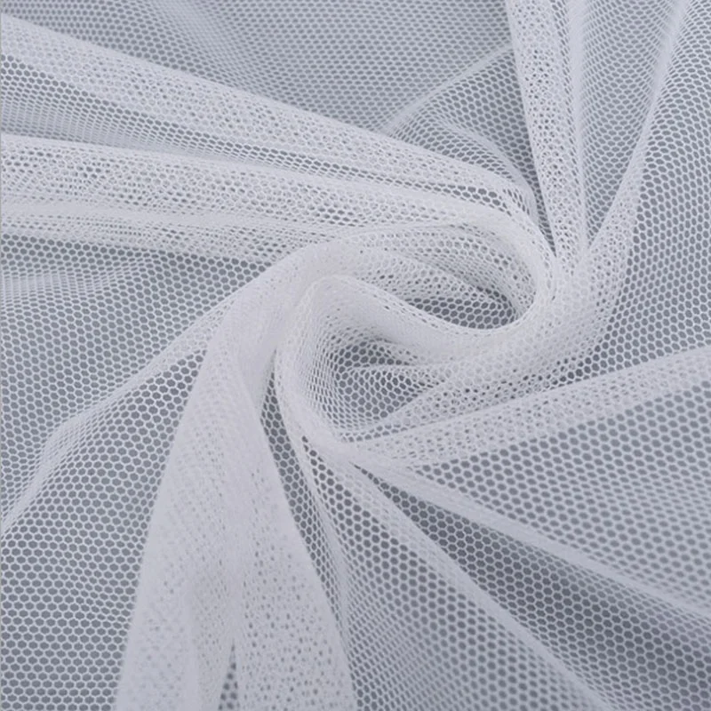Оптовая продажа 6420 сетчатая прозрачная белая кожа 20D нейлоновая мягкая Тюлевая ткань для юбки-пачки свадебное