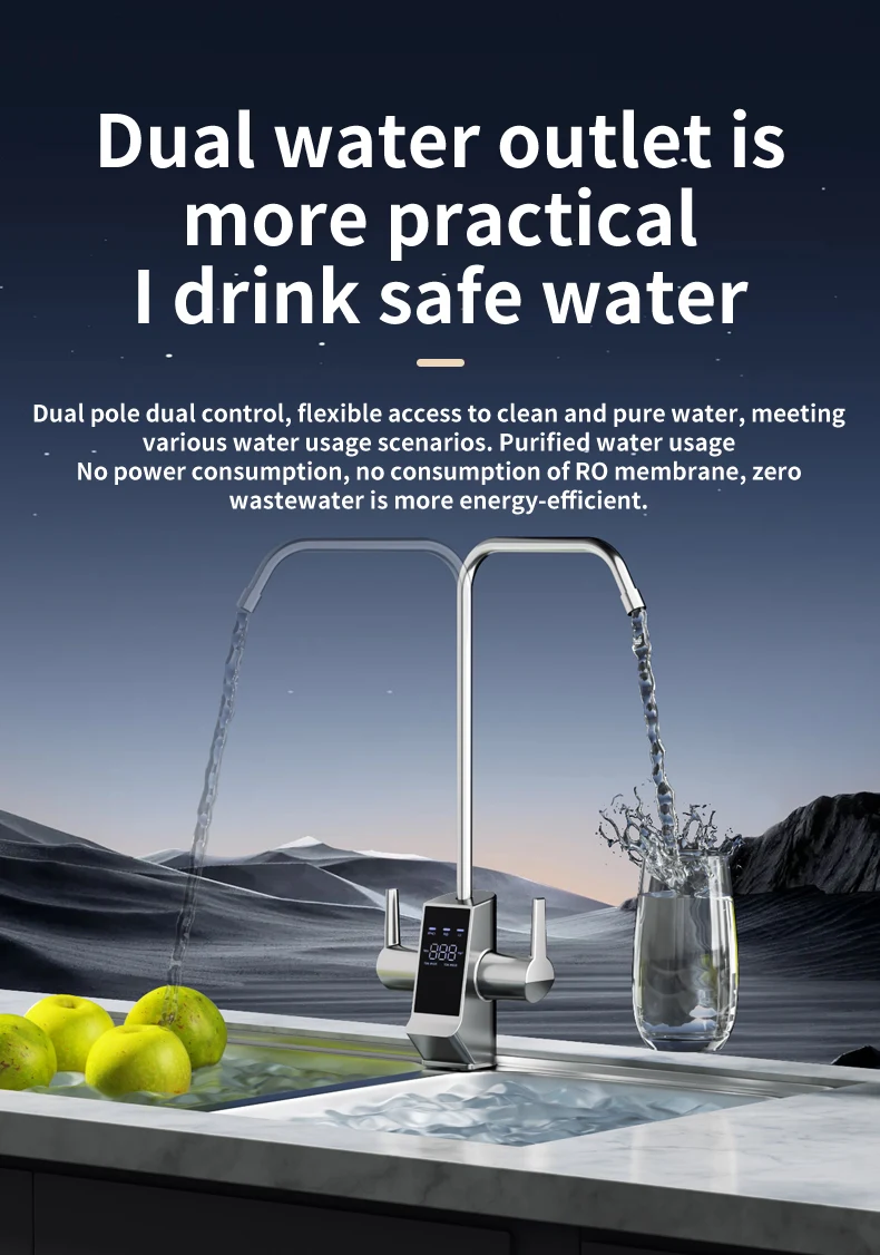 800G Reverse Osmosis Home Use Water Filter Life Reminder TDS Display Drinking Water Manufacturing Vendor
