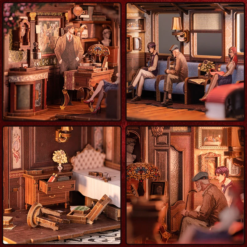 CuteBee New Style  DIY Book Nook Detective Miniature Dollhouse with Dust Cover Book Nook Kit Jigsaw Puzzle Use As Gift Ideas