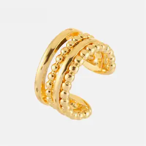 Hoop Earrings Tidal Current Wholesale Multi-layer Ear Bone Clips Gold Jewelry Smooth Retro Charms Beach Fidget Hoop Earrings