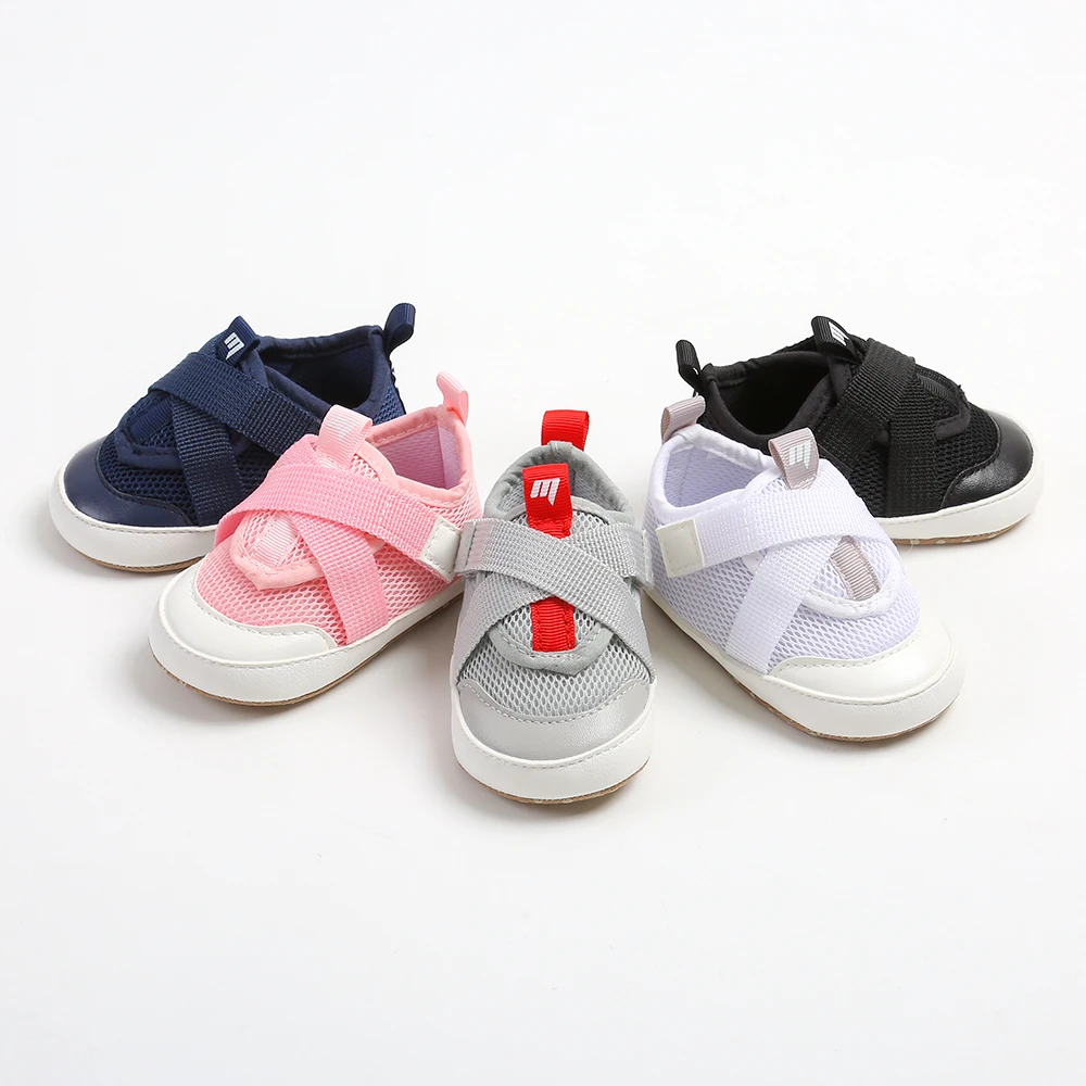 Hot Selling Summer Spring Autumn Mesh Breathable Baby Toddler Booties Flat Anti-Slip with Light Weight Solid Pattern Boys Girls factory