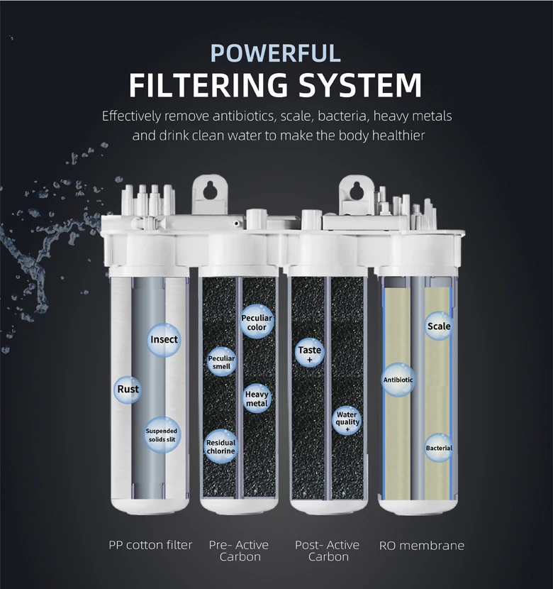 4 Stages Under the Counter RO Direct Drinking House Alkaline Water Filter Purifier
