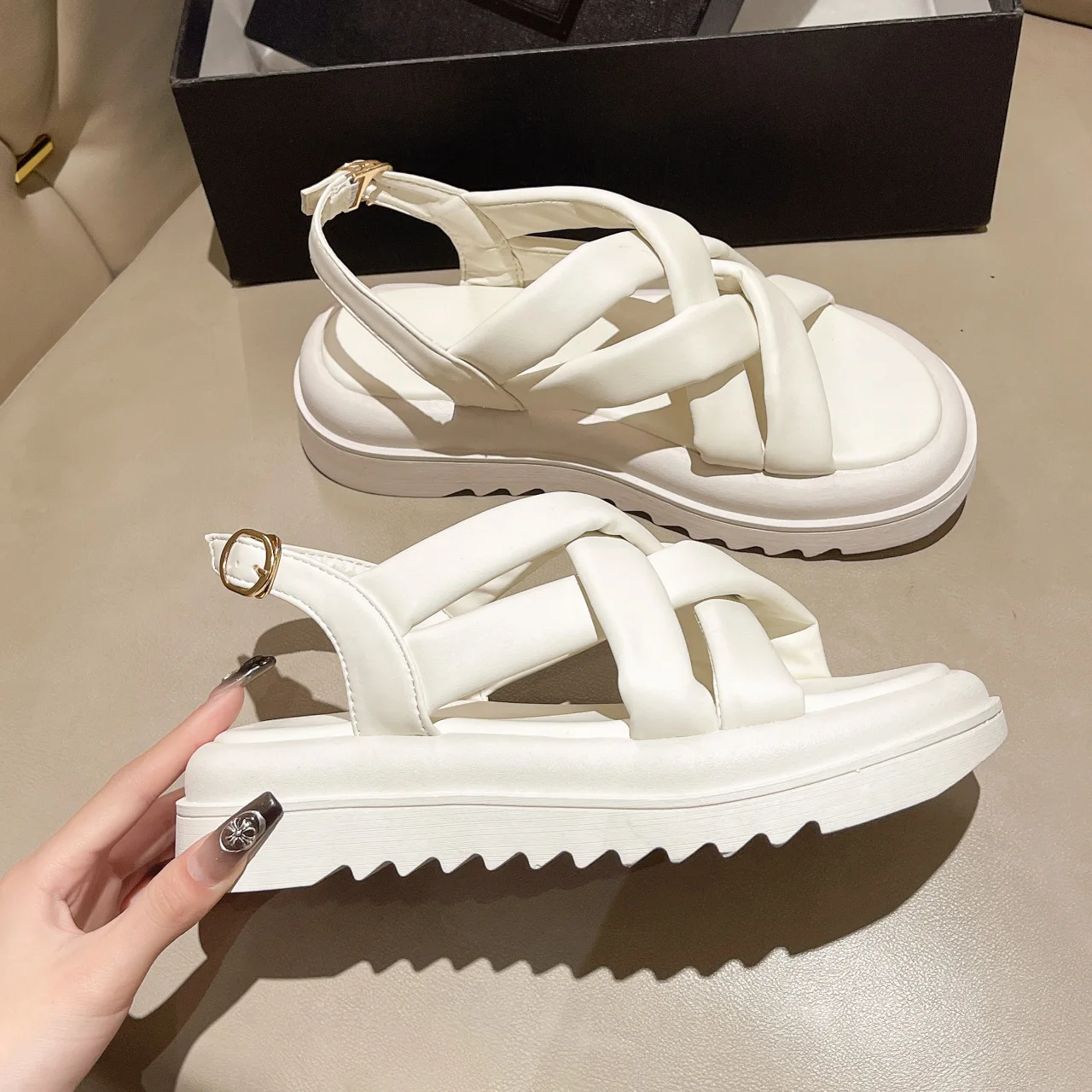 2023Summer Red Sandals Designer Woman Shoes Luxury Rubber Slip On Wedge Pink Platform Lady Slides Bow Knot Slippers