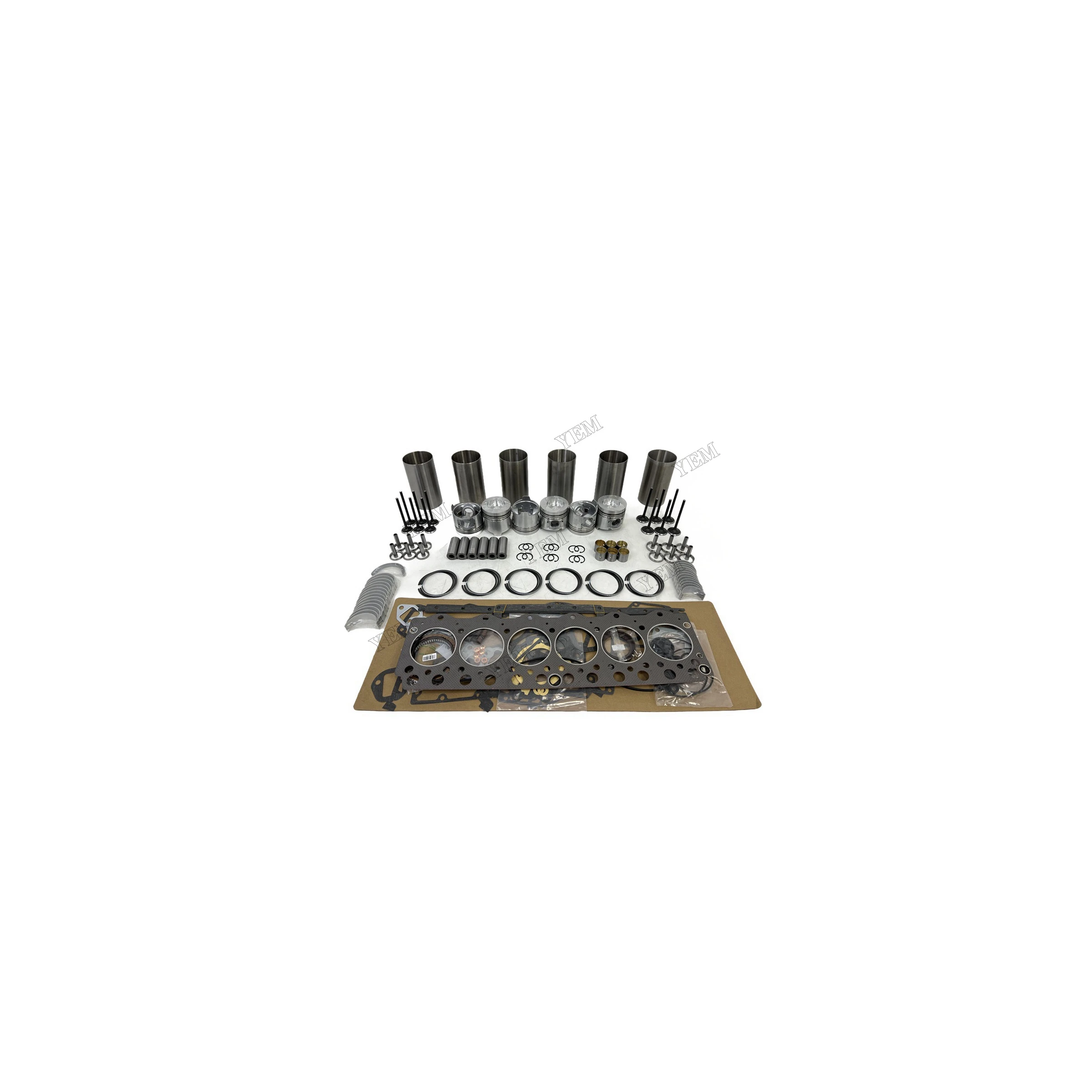 For Komatsu 6D95 Rebuild Overhaul Repair Kit With Valves Engine Bearings Liner Piston Rings Full Gasket Kit Diesel Engine Parts