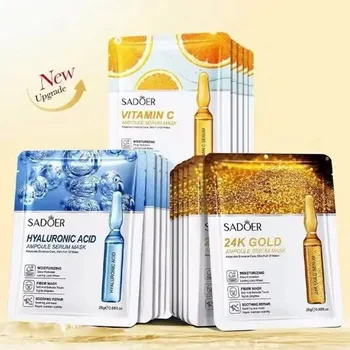 24-K Golden Hyaluronic Acid & Vitamin C Whitening Anti-Aging Facial Sheet Mask for All Skin Types