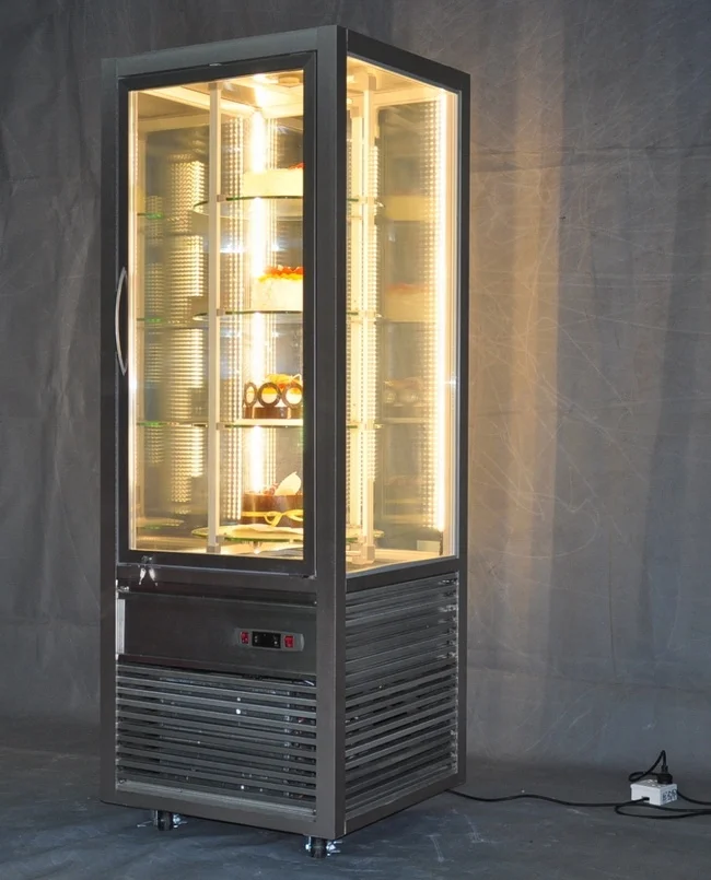 Supermarket Bakery Refrigerated Display Cases Rotating Cake Display Fridge