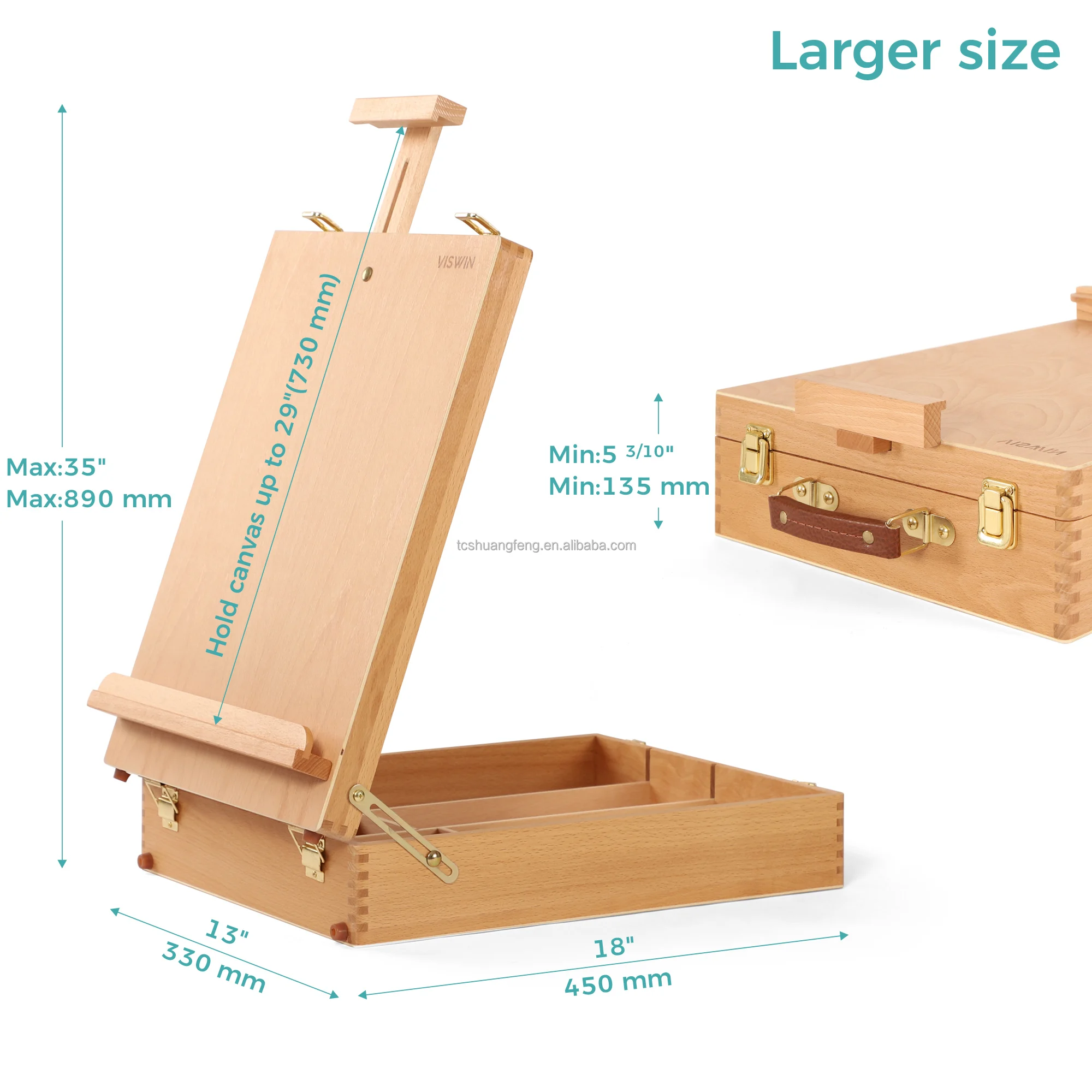 Wooden Tabletop Easel With Storage Sketchbox Adjustable Portable