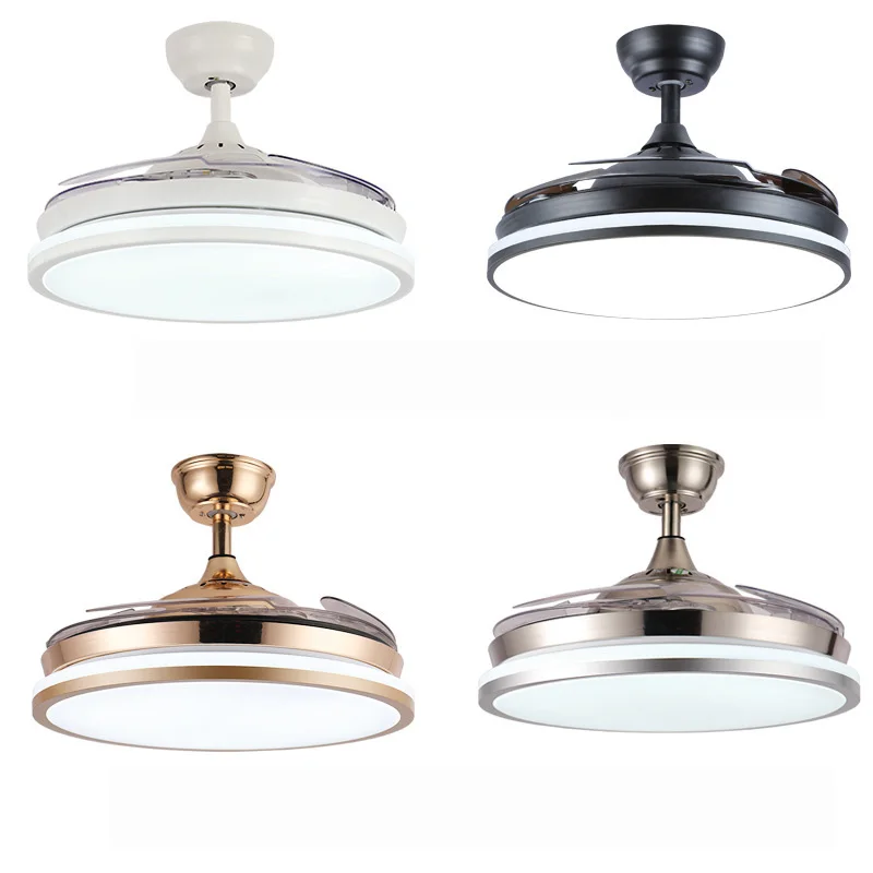 Decorative Invisible Ceiling Fan Light with Hidden Blades Remote Control for Living Room