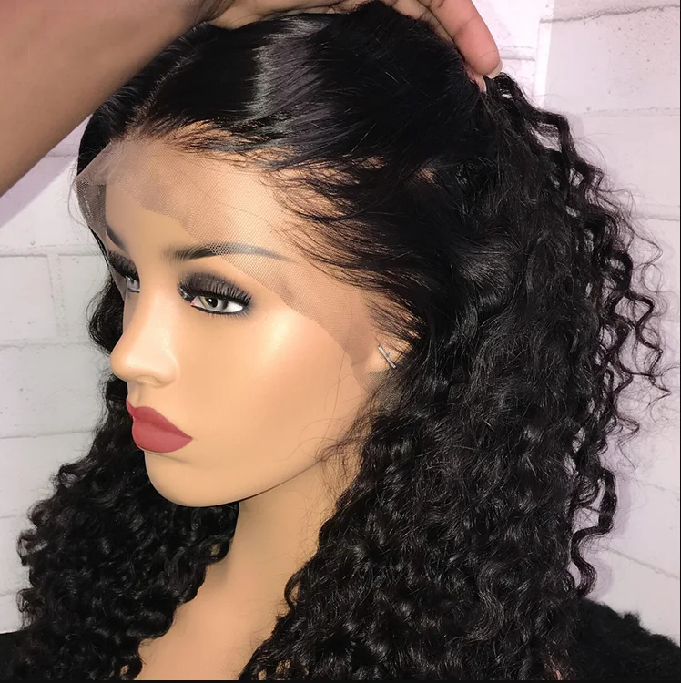 360 Lace wig 360 Swiss Lace Frontal Unprocessed Natural Black Color With Baby Hair  150%  heavy density