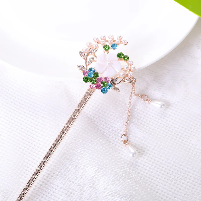 Новинка 2022 модная шпилька для волос в китайском стиле винтажная с листьями гинкго металлические