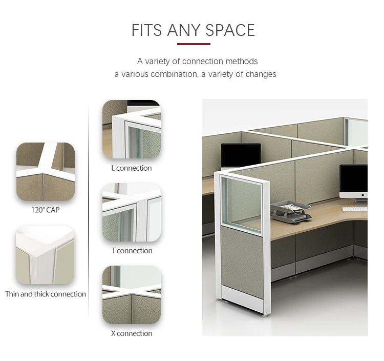 Office Partition Cubicle - Modern 2 Person Workstation
