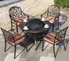 4 chaises Elizabeth, table de pâtisserie en carbone de 106 cm