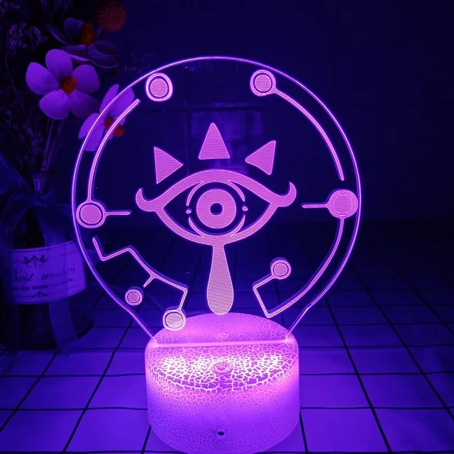 The Legend of Zelda Sheikah 3D Illusion Led Table Lamp 7 Color Change LED  Desk Light Lamp The Legend of Zelda gifts