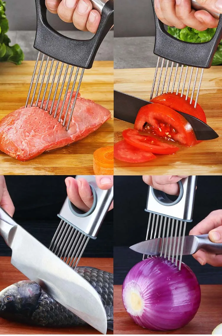 Multifunction Kitchen Gadgets Stainless Steel Onion Holder Slicer Meat Tenderizer Buy Meat